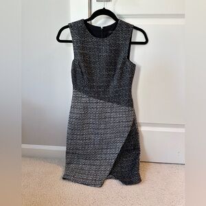 Banana Republic Gray and Black Sleeveless Tweed Like Dress Size 0P